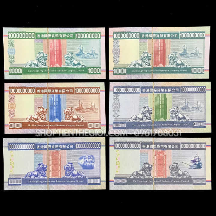 Bộ 6 tờ Lưu Niệm HongKong Mệnh Giá Khủng